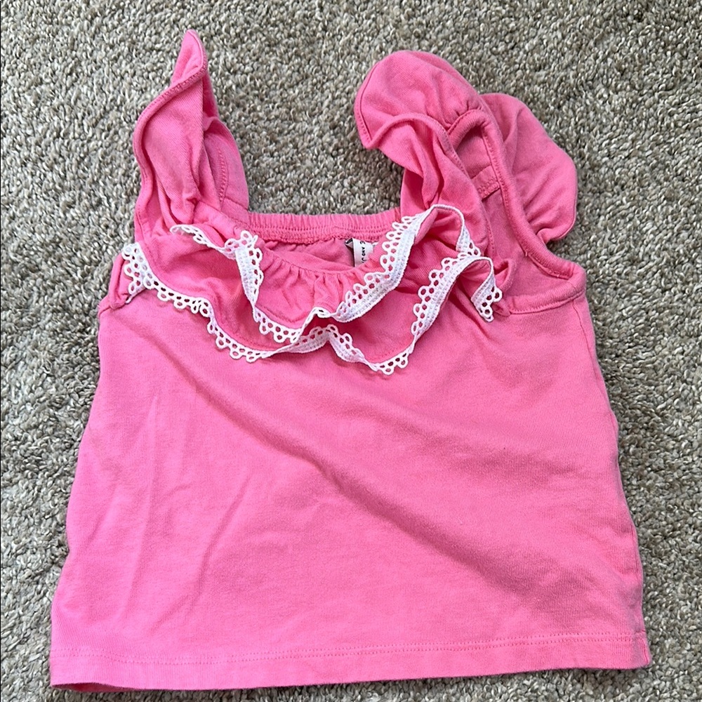 Janie and Jack. Pink Ruffled Top